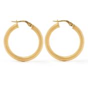 9k Yellow Gold Large Beaded Hoop Earrings