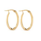 9k Yellow Gold Small Oval Hoop Earrings