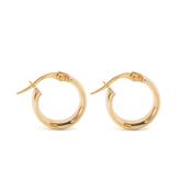 9k Yellow Gold Small Wide Hoop Circular Earrings
