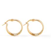 9k Yellow Gold Medium Wide Hoop Circular Earrings