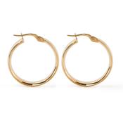9k Yellow Gold Large Wide Hoop Circular Earrings