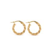 9k Yellow Gold Small Rope Hoop Earrings