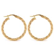 9k Yellow Gold Large Rope Hoop Earrings