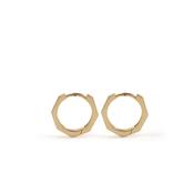 9k Yellow Gold Hexagon Huggy Hoop Earrings