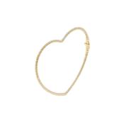 9k Yellow &amp; White Gold Bracelet Jonc Coeur Pm 2 Ors Bangle Bracelet