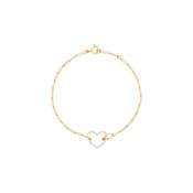 18k Bracelet Petit Coeur Diamants Or Jaune Bracelet image