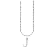 Initial J Sterling Silver Crystal Necklace image