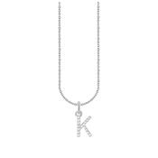 Crystal Initial K Sterling Silver Necklace image