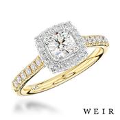 18k yellow gold 0.30ct F VS2  Round brilliant cut Diamond Engagement Ring image