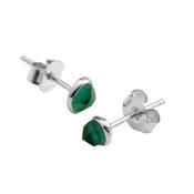Silver Stepping Stone Green Tourmaline Stud Earrings image
