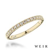 18k yellow gold Round brilliant cut diamond line band image
