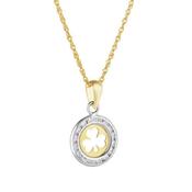 9k Gold Cubic Zirconia Shamrock Pendant Necklace image