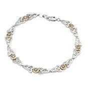 10k Gold &amp; Sterling Silver Diamond Trinity Knot Bracelet