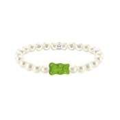Green Haribo Gummy Bear Freshwater Pearl Bracelet 15cm