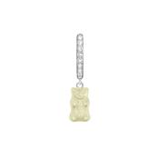 White Haribo Gummy Bear Sterling Silver Single Hoop Earring