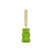 Green Haribo Gummy Bear Gold Plated Single Hoop Earring image