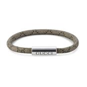 Trademark Sterling Silver &amp; Beige Canvas Bracelet Size 19