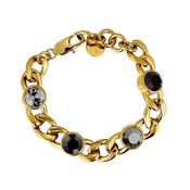 Ariane Gold Toned Black Crystal Bracelet