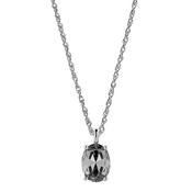 Barga Silver Toned Grey Crystal Pendant Necklace image