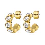 Jenna Gold Toned Clear Crystal Hoop Earrings image