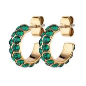 Heidi Gold Toned Green Crystal Hoop Earrings image