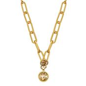 Lisanna Gold Toned Orange Crystal Chunky Necklace image