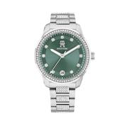 TH85 Ladies Green Crystal Dial Stainless Steel Watch image
