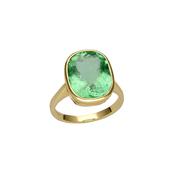 18k Yellow Gold Oval Shape Paraiba 7.25ct Tourmaline Rub Over Ring