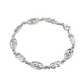 Sterling Silver Claddagh And Celtic Links Bracelet