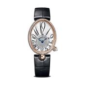Reine De Naples 36.5x28.4mm, Mother Of Pearl Dial, Self Winding Movement, 18k Rose Gold Diamond Set Case, Leather Strap Watch