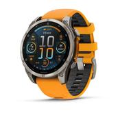 fenix® 8 – 47 mm, AMOLED, Sapphire, Titanium with Spark Orange/Graphite Silicone Band