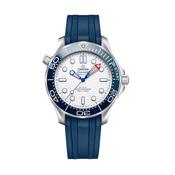 Seamaster Diver 300M 42mm White Dial Blue Rubber Bracelet Watch