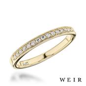 18k yellow gold Round brilliant cut diamond line band image