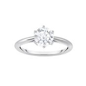 White Round Zirconia Sterling Silver Ring Size 54