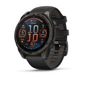 fenix® 8 – 47 mm, AMOLED, Sapphire, Carbon Grey DLC Titanium with Black/Pebble Grey Silicone Band