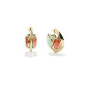 Bosphore Aventurine and Cornelian Gold Plated Hoop Earrings