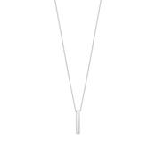 Sterling Silver Bar Drop Chunky Link Pendant Necklace image