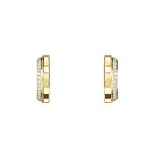 Ice Cube 18k Yellow Gold Diamond Hoop Earrings image