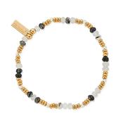Stone of Empowerment Black Rutilated Quartz Mixed Metal Bracelet