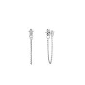 Radiant Essence Sterling Silver Chain Stud Earrings