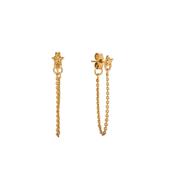Radiant Essence Gold Plated Chain Stud Earrings