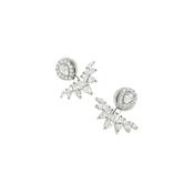 Suriya White Gold Plated Jacket Earrings