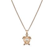 Happy Diamonds Turtle 18k Rose Gold Diamond Pendant Necklace