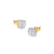 9K Yellow Gold Cubic Zirconia 0.5ct Stud Earrings image