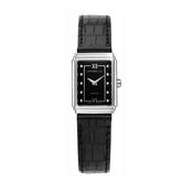 Art Déco 1925 22mm Black Dial Quartz Leather Strap Watch