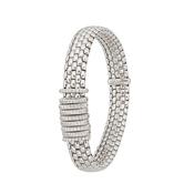 18K Yellow Gold  Diamonds White Gold Rondels Panorama Flexible Bracelet Size L image