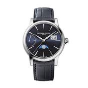 Classic Power Reserve Big Date Manufacture 40mm, Navy Dial, Automatic Movement, Stainless Steel Case, Leather Strap Watch