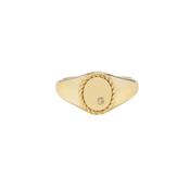 9K Yellow Gold sz 50 Baby Chevalière Ovale or Jaune