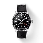 Seastar 1000 GMT 40mm Black Dial Quartz Rubber Strap Watch