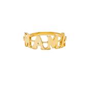 9K Gold sz 52 Bague Mama or Jaune